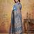 Skyblue colour jacquard weaving with rich zari border & pallu work