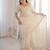 Ivory colour fendy satin sequins embroidered saree