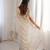 Ivory colour fendy satin sequins embroidered saree