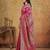 Magenta colour jacquard weaving with rich zari border & pallu work