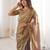 Gold colour fendy satin sequins embroidered saree