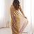 Gold colour fendy satin sequins embroidered saree