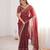 Red colour fendy satin sequins embroidered saree