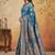 Teal colour jacquard weaving with rich zari border & pallu work