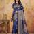 Navy blue colour jacquard weaving with rich zari border & pallu work