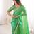 Green colour fendy satin sequins embroidered saree