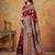 Maroon colour jacquard weaving with rich zari border & pallu work