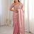 Pink colour fendy satin sequins embroidered saree