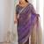 Purple colour fendy satin sequins embroidered saree