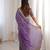 Purple colour fendy satin sequins embroidered saree