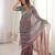 Mauve colour fendy satin sequins embroidered saree