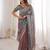 Mauve colour fendy satin sequins embroidered saree