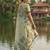 Lightgreen colour linen saree with floral jacquard weaving & tassel pallu