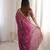 Wine colour fendy satin sequins embroidered saree
