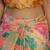 Orange colour ready to wear floral chinon saree with mirror border