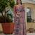 Pink colour ready to wear floral chinon saree with mirror border