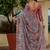 Pink colour ready to wear floral chinon saree with mirror border