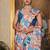 Multicolor ready to wear floral chinon saree with mirror border