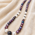 Beaded pearl necklace, multicolour, freshwater pearls with moonstone and black onyx, gold-tone clasp, elegant jewellery