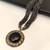 Black & gold multi-strand beaded necklace with round onyx pendant, boho statement jewellery for women