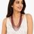 Multi-layer beads maala necklace, purple, oval glass beads with white spacers, 22 inches