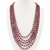 Multi-layer beads maala necklace, purple, oval glass beads with white spacers, 22 inches