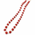 Red coral beaded necklace with freshwater pearls, gold-tone clasp, long strand