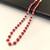 Red coral beaded necklace with freshwater pearls, gold-tone clasp, long strand