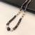 Beaded pearl necklace, multicolour, freshwater pearls with moonstone and black onyx, gold-tone clasp, elegant jewellery