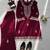 Maroon reyon thread work kurti with  pant
