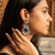 Royal blue peacock oxidised statement earrings