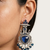 Royal blue peacock oxidised statement earrings