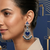 Royal blue peacock oxidised statement earrings