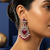 Ruby red peacock oxidised statement earrings