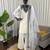 Off white crepe thread with sequin farshi salwar suit