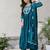 Women's Beautiful Embroidery Work Chinon Fabric Flared Anarkali Pant and Dupatta Set