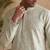 Mens silk blend green solid embroidered calf length straight kurta with trousers