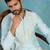 Mens silk blend blue solid embroidered calf length straight kurta with trousers