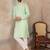 Mens multi silk blend abstract printed kurta with trousers