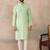 Mens multi silk blend abstract printed kurta with trousers
