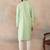 Mens multi silk blend abstract printed kurta with trousers