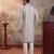 Mens multi silk blend abstract printed kurta with trousers