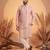 Mens multi silk blend abstract printed kurta with trousers