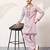Mens lavender silk blend embroidered straight kurta with trousers