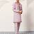 Mens lavender silk blend embroidered straight kurta with trousers