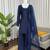 Blue crepe thread with sequin farshi salwar suit