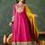 Women's Beautiful Embroidery Work Vichitra Silk Fabric Flared Anarkali Pant and Dupatta Set