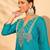 Women's Gorgeous Embroidery Work Silk Slub Fabric Flared Kurta Pant and Dupatta Set