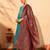Women's Gorgeous Embroidery Work Silk Slub Fabric Flared Kurta Pant and Dupatta Set