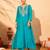 Women's Gorgeous Embroidery Work Silk Slub Fabric Flared Kurta Pant and Dupatta Set